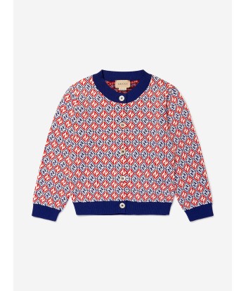 Gucci Girls Cotton Geometric GG Cardigan pas chere