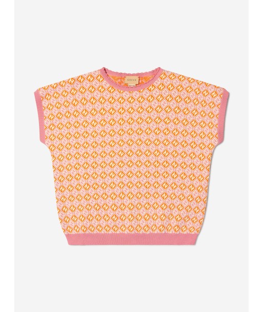 Gucci Girls Cotton Knitted Short Sleeve Jumper Vous souhaitez 