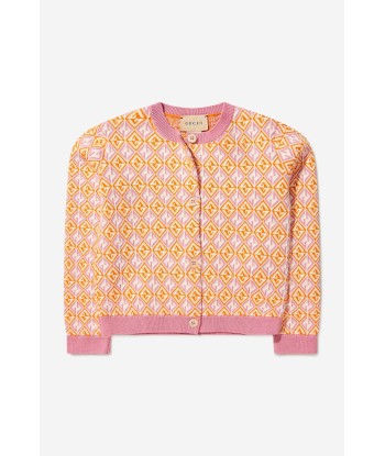 Gucci Baby Girls Cotton Knitted Geometric Cardigan prix pour 