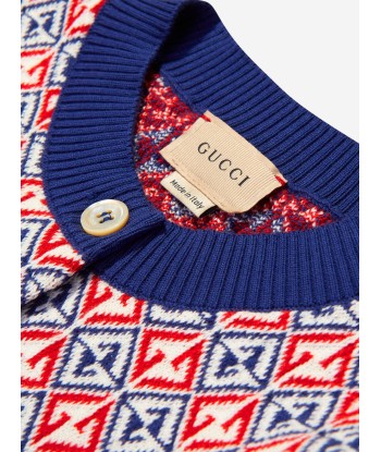 Gucci Girls Cotton Geometric GG Cardigan pas chere