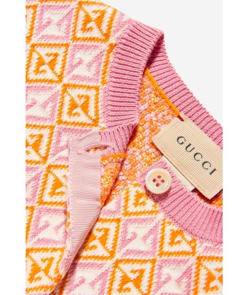 Gucci Baby Girls Cotton Knitted Geometric Cardigan prix pour 