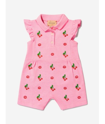 Gucci Baby Girls Cotton Cherry Logo Romper Comparez plus de prix