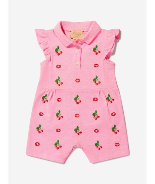 Gucci Baby Girls Cotton Cherry Logo Romper Comparez plus de prix