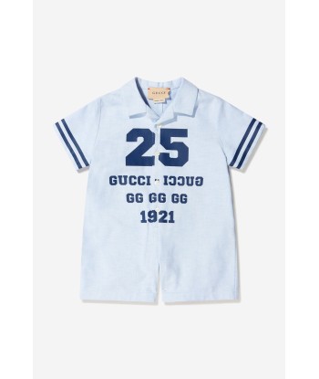 Gucci Baby Boys Cotton Oxford Romper Profitez des Offres !