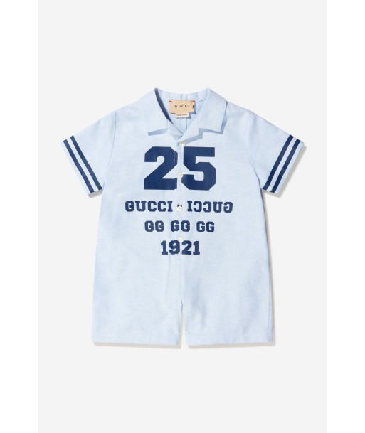 Gucci Baby Boys Cotton Oxford Romper Profitez des Offres !