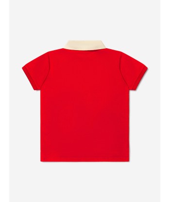 Gucci Boys Cotton Jersey Logo Polo Shirt soldes