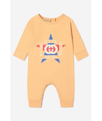 Gucci Baby Unisex Cotton Logo Romper pas cher 