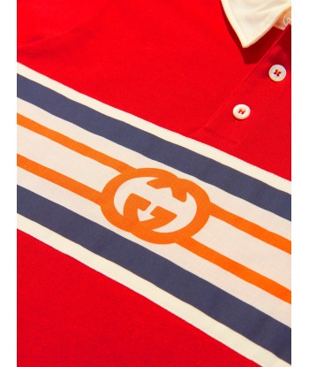 Gucci Boys Cotton Jersey Logo Polo Shirt soldes