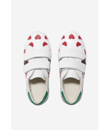 Gucci Girls Leather Heart Ace Trainers Voir les baskets