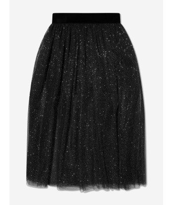 Monnalisa Girls Glitter Mesh Midi Skirt in Black Comment ça marche