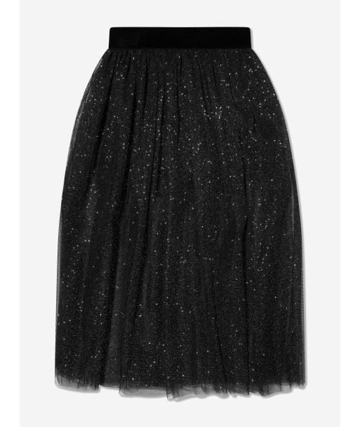 Monnalisa Girls Glitter Mesh Midi Skirt in Black Comment ça marche