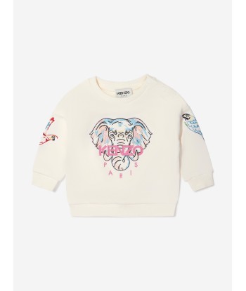 KENZO Baby Girls Organic Cotton Elephant Sweatshirt rembourrage situé sous