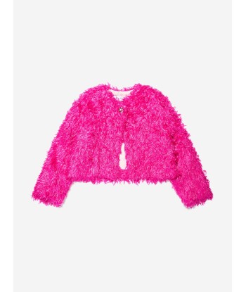 Monnalisa Girls Feathered Jacket in Pink les ligaments