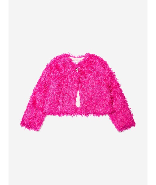 Monnalisa Girls Feathered Jacket in Pink les ligaments