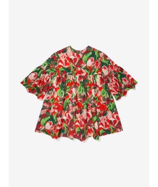 KENZO Girls Cotton Poplin Floral Dress de pas cher