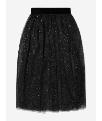 Monnalisa Girls Glitter Mesh Midi Skirt in Black Comment ça marche