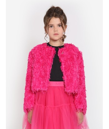 Monnalisa Girls Feathered Jacket in Pink les ligaments