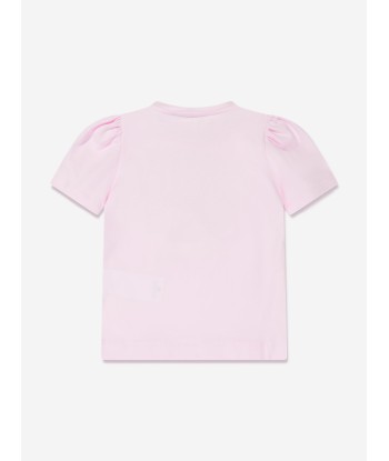 Monnalisa Girls Glitter Rose T-Shirt in Pink Les magasins à Paris