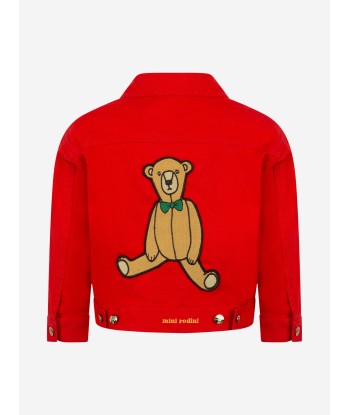 Mini Rodini Kids Jacket - Denim Twill Teddy Bear Jacket les ligaments