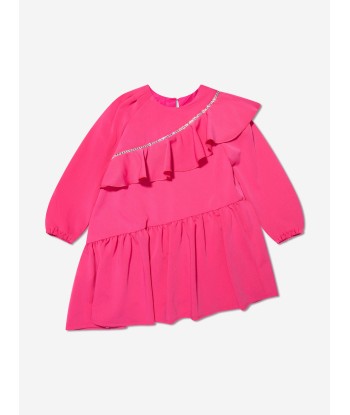 Monnalisa Girls Embellished Ruffle Dress in Pink Paris Déstockage Promo