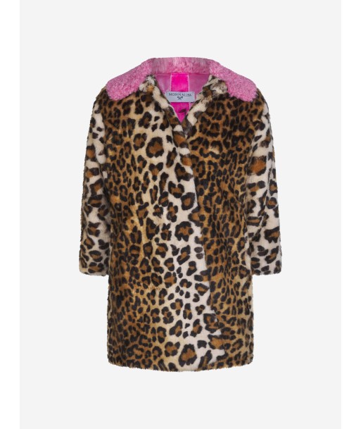 Monnalisa Girls Print Faux Fur Coat Fin de série