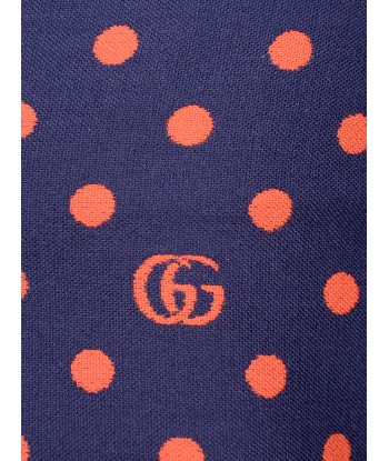 Gucci Girls Navy GG Embroidered Skirt Faites des économies