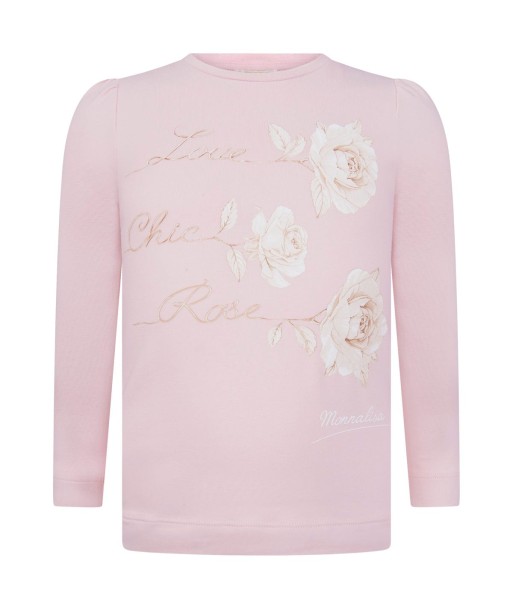 Monnalisa Girls Cotton Long Sleeve Rose T-Shirt acheter