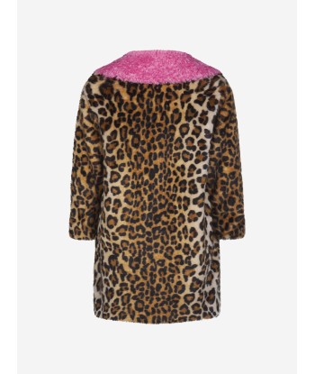 Monnalisa Girls Print Faux Fur Coat Fin de série