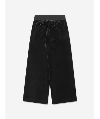 Monnalisa Girls Velvet Flared Trousers in Black de votre