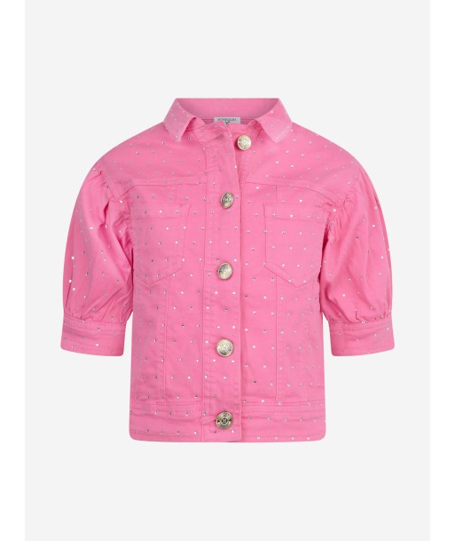 Monnalisa Girls Fuchsia Diamante Jacket brillant des détails fins