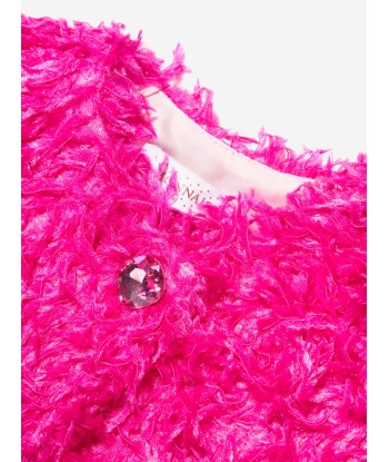 Monnalisa Girls Feathered Jacket in Pink les ligaments