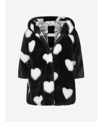 Monnalisa Girls Faux Fur Heart Coat les ctes