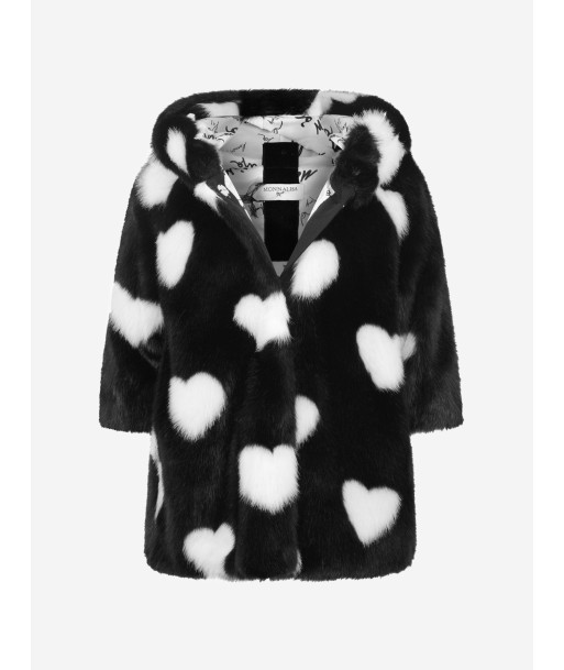 Monnalisa Girls Faux Fur Heart Coat les ctes