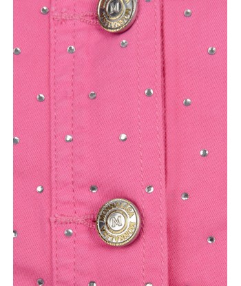 Monnalisa Girls Fuchsia Diamante Jacket brillant des détails fins