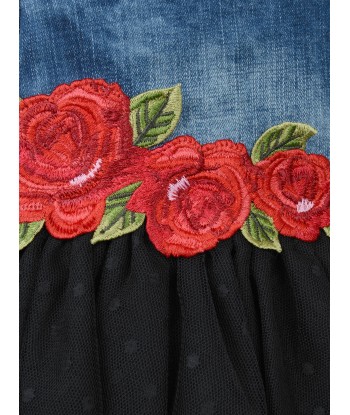 Monnalisa Denim & Tulle Rose Skirt Vous souhaitez 