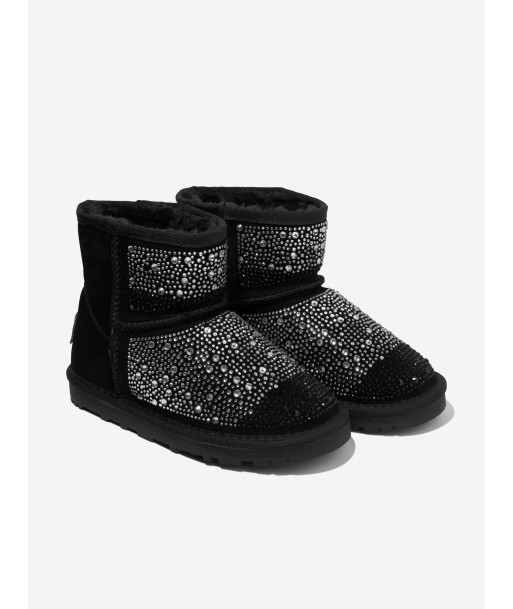 Monnalisa Girls Diamante Embellished Boots in Black basket pas cher