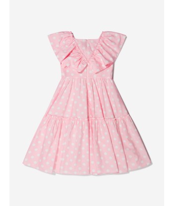 Monnalisa Girls Cotton Polka Dot Ruffle Dress À commander