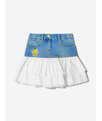 Monnalisa Girls Denim And Macrame Tweety Skirt pas cher