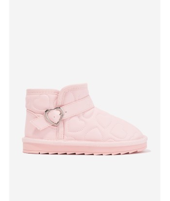 Monnalisa Girls Embossed Fur Lined Boots in Pink Venez découvrir notre 