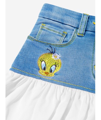 Monnalisa Girls Denim And Macrame Tweety Skirt pas cher