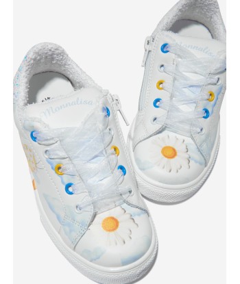 Monnalisa Girls Leather Lace Up Tweety Trainers Comparez et commandez 