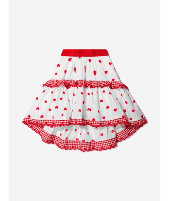 Monnalisa Girls Cotton Heart Print Skirt 2023