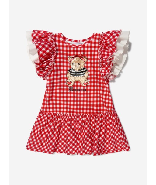 Monnalisa Girls Cotton Gingham Teddy Bear Dress 2 - 3 jours ouvrés.