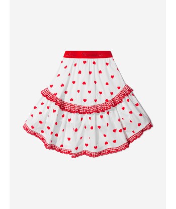 Monnalisa Girls Cotton Heart Print Skirt 2023