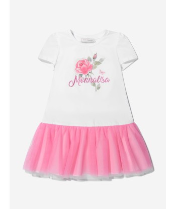 Monnalisa Girls Cotton Jersey Rose Dress Véritable concentré