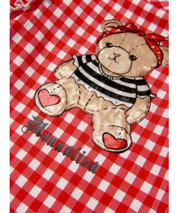 Monnalisa Girls Cotton Gingham Teddy Bear Dress 2 - 3 jours ouvrés.