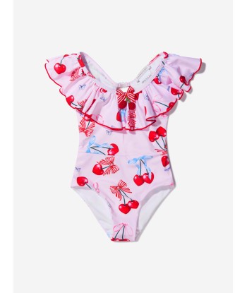 Monnalisa Girls Cherry Print Swimsuit brillant des détails fins