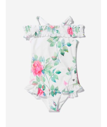 Monnalisa Girls Rose Bloom Print Swimsuit pas cher 