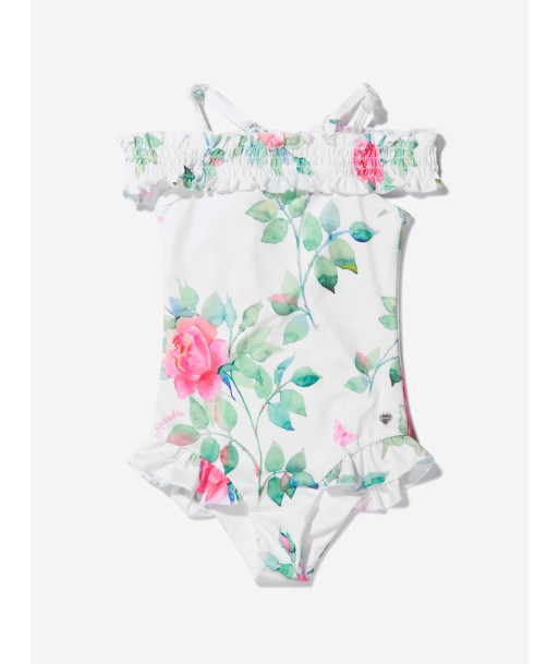 Monnalisa Girls Rose Bloom Print Swimsuit pas cher 