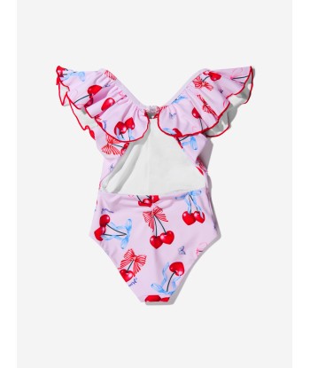 Monnalisa Girls Cherry Print Swimsuit brillant des détails fins